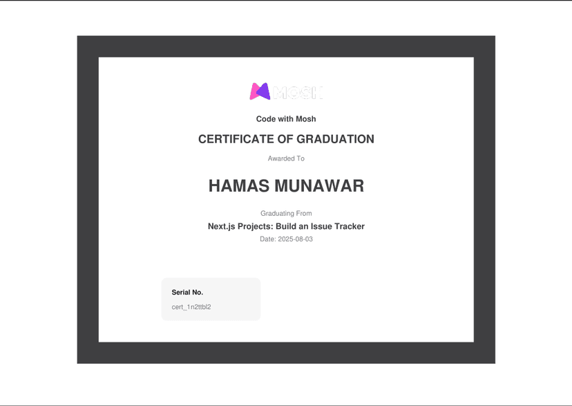 Next.js Project Development Credential