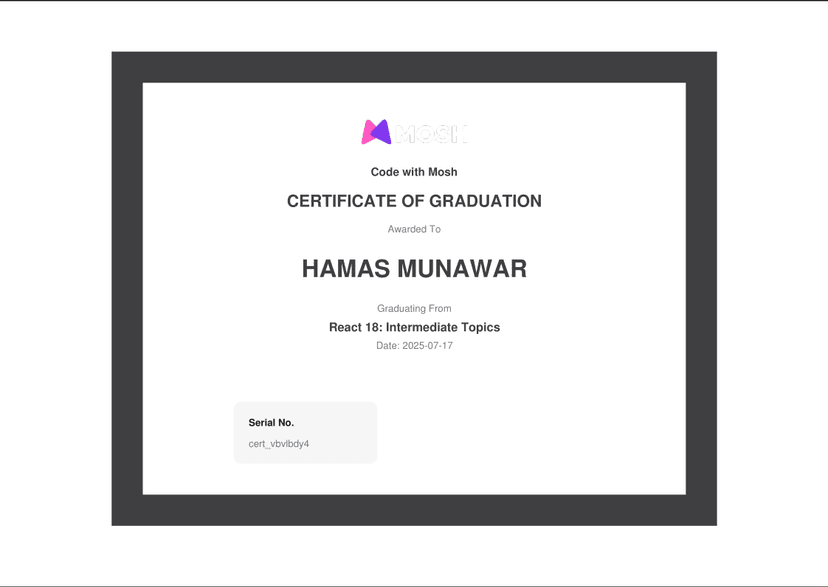 React 18 Intermediate Credential